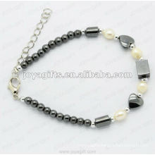 Magnetic Hematite Beaded Bracelet 7.25"